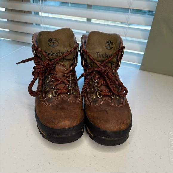 Timberland Women’s Brown Leather Lace Up High Top Euro Hiker Hiking Boots - Picture 2 of 9